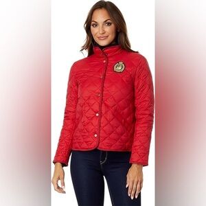 Lauren Ralph Lauren Crested Quilt Fleece Lined (Martin Red